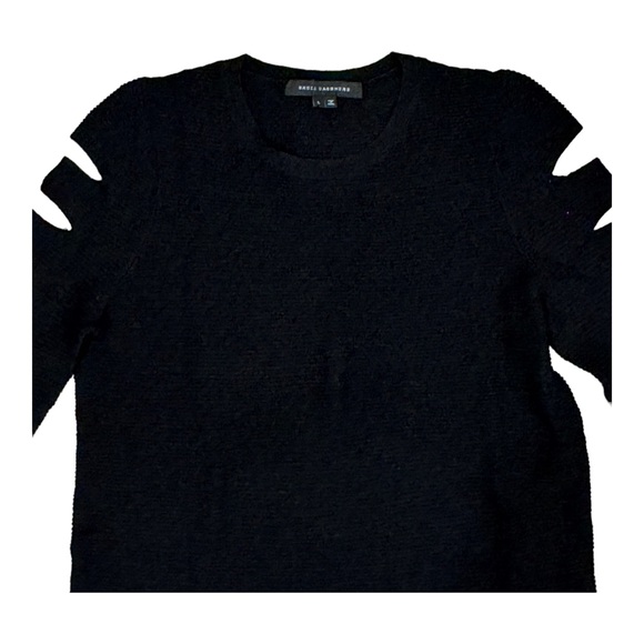 Skull Cashmere Women’s Black Slit Sleeved Sweater Size Large - Picture 4 of 7